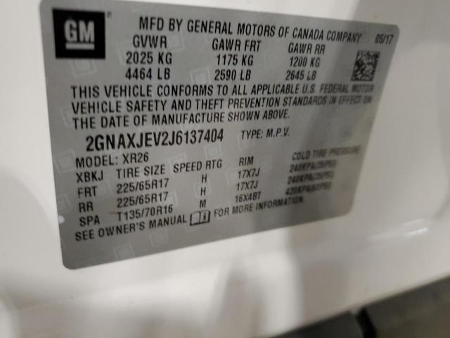 Photo 14 from auction – 2018 CHEVROLET EQUINOX LT with VIN 2GNAXJEV2J6137404