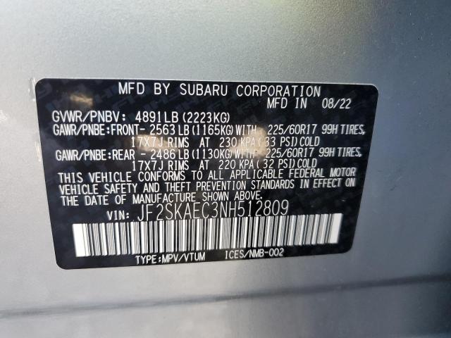 Zdjęcie 14 z aukcji – 2022 SUBARU FORESTER P z VIN JF2SKAEC3NH512809