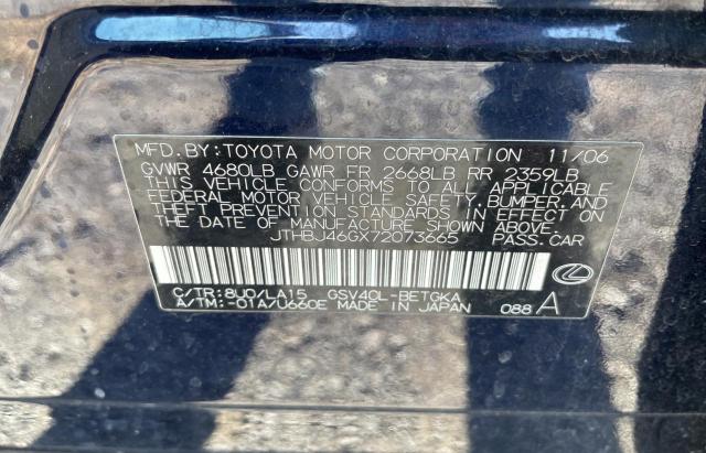 Photo 10 from auction – 2007 LEXUS ES 350 with VIN JTHBJ46GX72073665