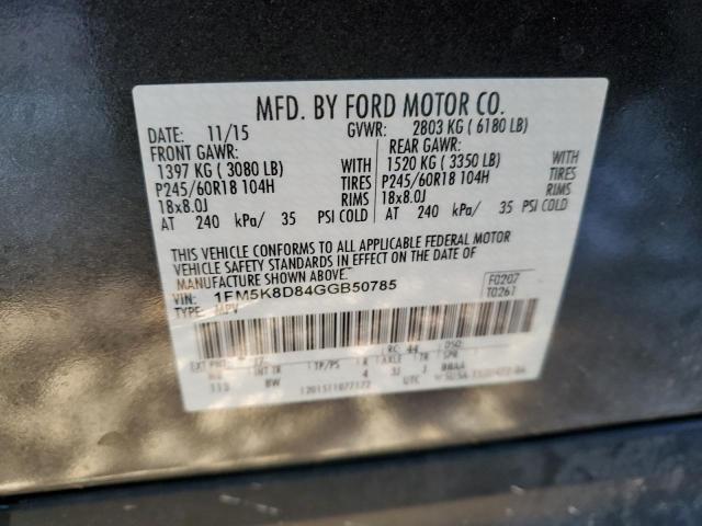 Photo 14 from auction – 2016 FORD EXPLORER X with VIN 1FM5K8D84GGB50785
