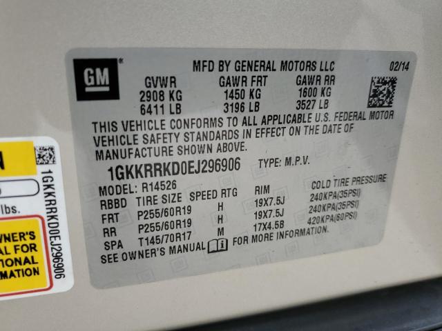 Photo 14 from auction – 2014 GMC ACADIA SLT with VIN 1GKKRRKD0EJ296906