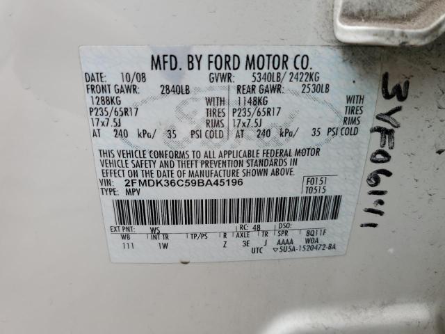 Photo 14 from auction – 2009 FORD EDGE SE with VIN 2FMDK36C59BA45196