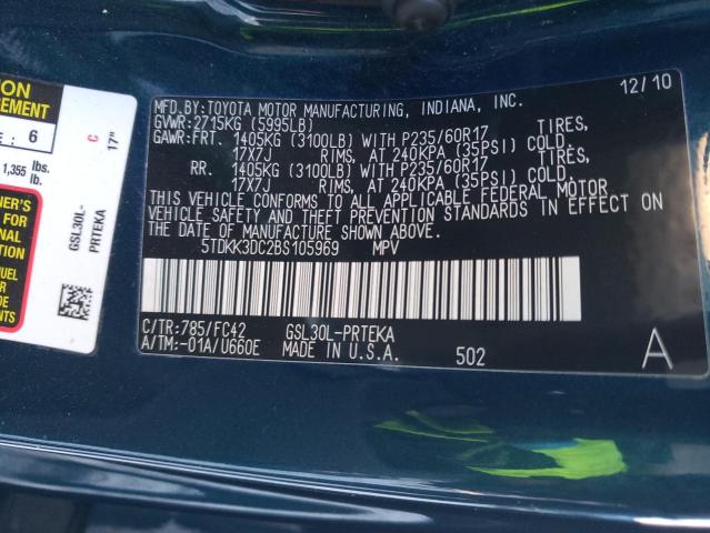 Photo 14 from auction – 2011 TOYOTA SIENNA LE with VIN 5TDKK3DC2BS105969