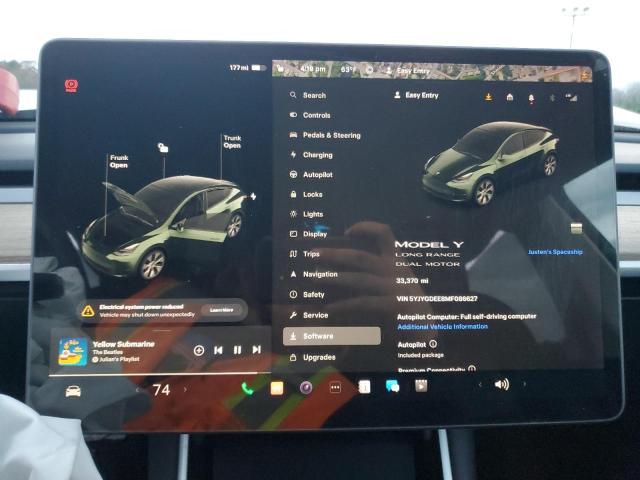 صورة رقم 9 من المزاد - 2021 TESLA MODEL Y مع VIN 5YJYGDEE8MF086627