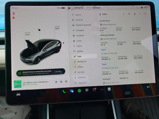 Photo 9 from auction – 2018 TESLA MODEL 3 with VIN 5YJ3E1EB3JF130422