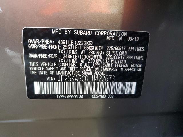 Photo 14 from auction – 2020 SUBARU FORESTER P with VIN JF2SKAGC0LH422673