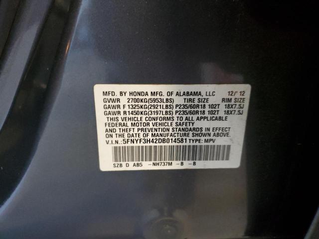 Photo 14 from auction – 2013 HONDA PILOT EX with VIN 5FNYF3H42DB014581