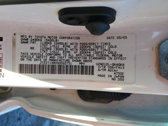 Zdjęcie 14 z aukcji – 2005 TOYOTA 4RUNNER SR z VIN JTEZT14RX50022751