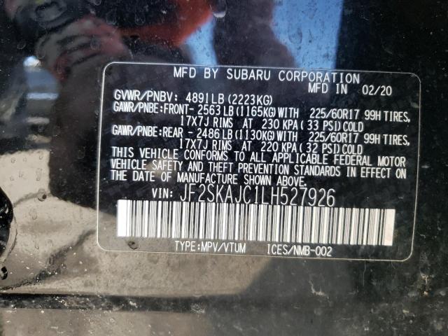 Photo 14 from auction – 2020 SUBARU FORESTER P with VIN JF2SKAJC1LH527926