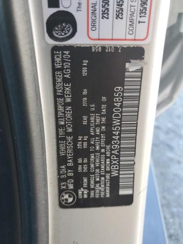 Photo 14 from auction – 2005 BMW X3 3.0I with VIN WBXPA93445WD04859