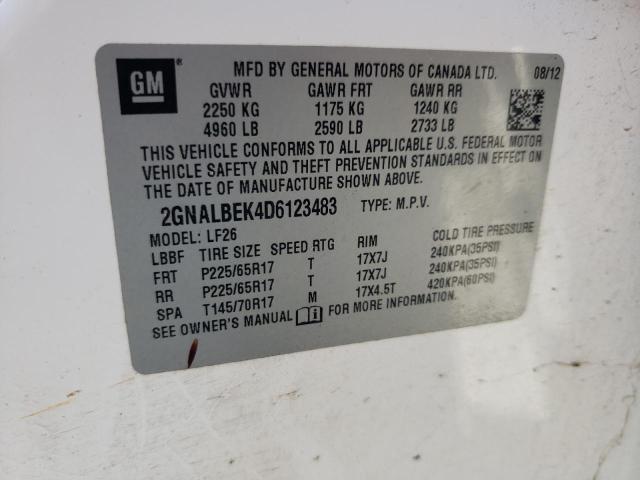 Photo 14 from auction – 2013 CHEVROLET EQUINOX LS with VIN 2GNALBEK4D6123483