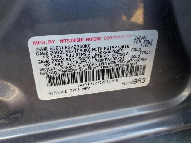 Photo 14 from auction – 2007 MITSUBISHI OUTLANDER with VIN JA4MT31X77Z011793