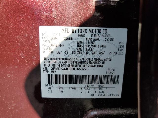 Photo 14 from auction – 2011 FORD EDGE SEL with VIN 2FMDK3JC9BBA53220