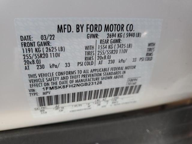 Photo 14 from auction – 2022 FORD EXPLORER L with VIN 1FMSK8FH2NGB23128