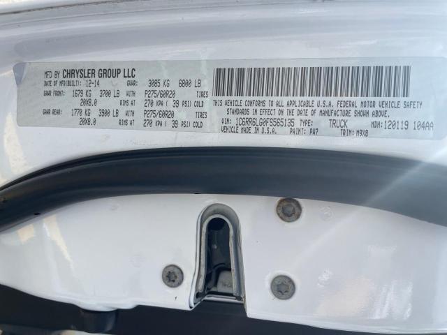 Photo 10 from auction – 2015 RAM 1500 SLT with VIN 1C6RR6LG0FS565135
