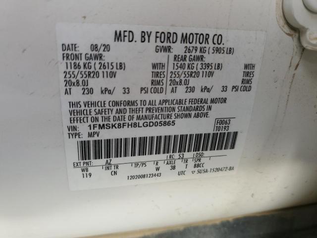 Photo 14 from auction – 2020 FORD EXPLORER L with VIN 1FMSK8FH8LGD05865