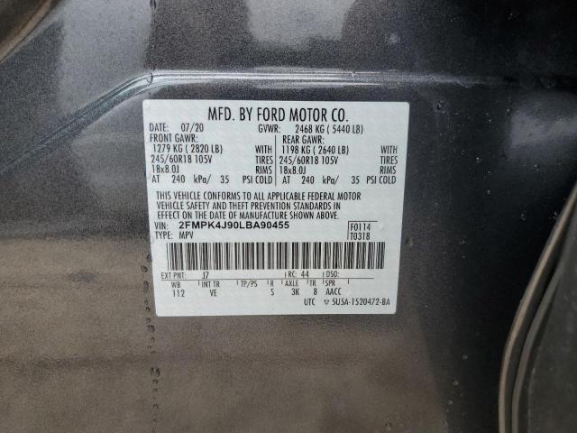 Photo 14 from auction – 2020 FORD EDGE SEL with VIN 2FMPK4J90LBA90455