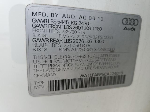 Photo 14 from auction – 2012 AUDI Q5 with VIN WA1LFAFP5CA124019