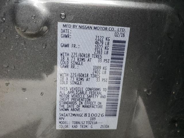 Photo 14 from auction – 2016 NISSAN ROGUE S with VIN 5N1AT2MVXGC810026