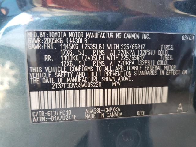 Photo 14 from auction – 2009 TOYOTA RAV4 with VIN 2T3ZF33V59W005220