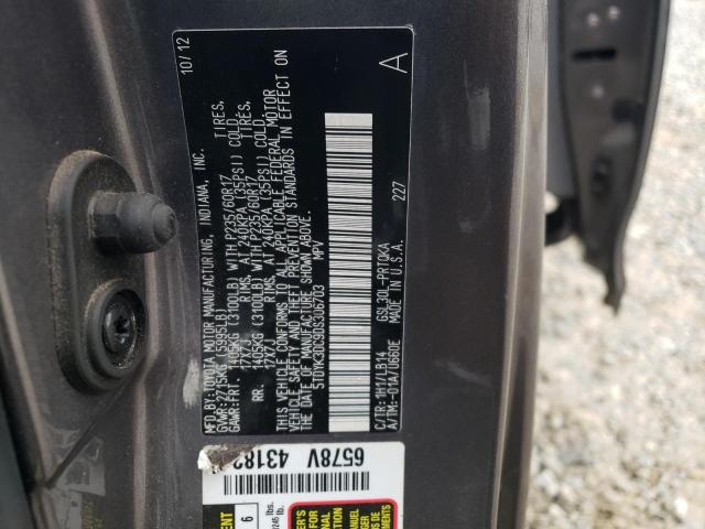 Photo 14 from auction – 2013 TOYOTA SIENNA XLE with VIN 5TDYK3DC9DS306703