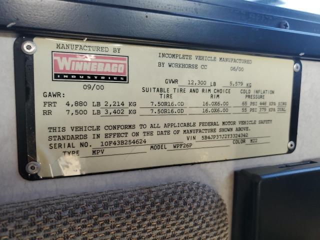 Photo 10 from auction – 2000 WORKHORSE CUSTOM CHASSIS MOTORHOME with VIN 5B4JP37J2Y3324342