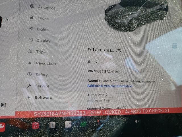 Photo 9 from auction – 2022 TESLA MODEL 3 with VIN 5YJ3E1EA7NF188353