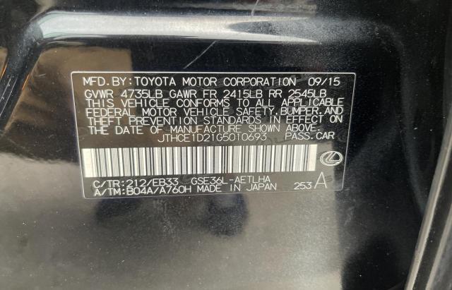Photo 10 from auction – 2016 LEXUS IS 350 with VIN JTHCE1D21G5010693