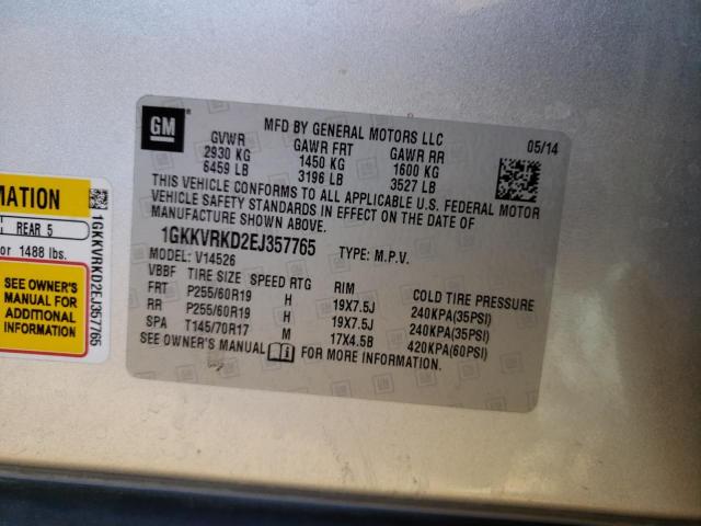 Photo 14 from auction – 2014 GMC ACADIA SLT with VIN 1GKKVRKD2EJ357765