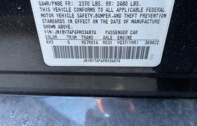 Photo 10 from auction – 2015 INFINITI Q50 BASE with VIN JN1BV7AP4FM334874