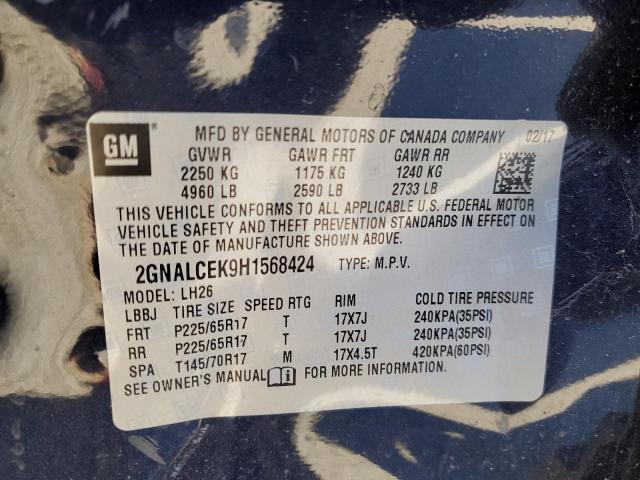Photo 14 from auction – 2017 CHEVROLET EQUINOX LT with VIN 2GNALCEK9H1568424