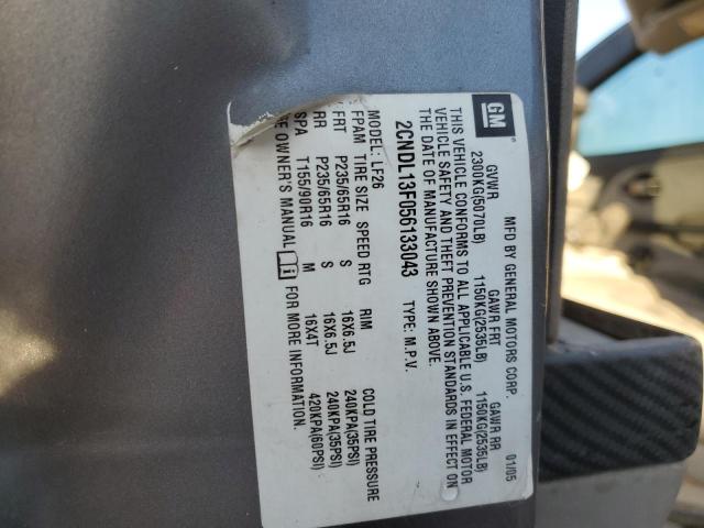 Photo 14 from auction – 2005 CHEVROLET EQUINOX LS with VIN 2CNDL13F056133043