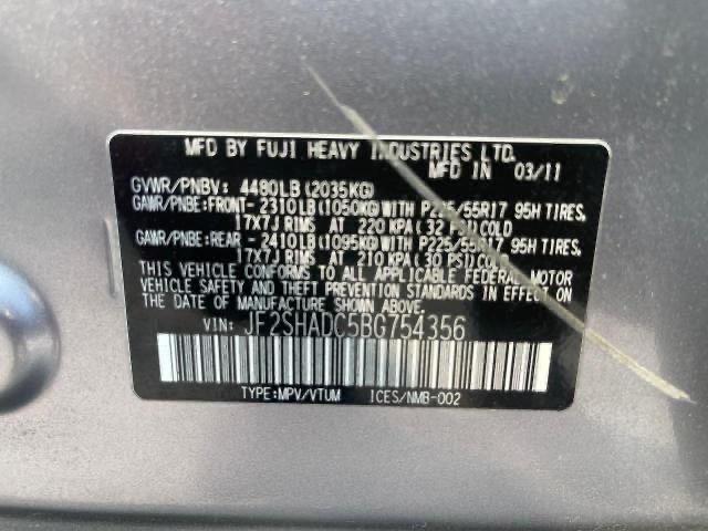 Photo 10 from auction – 2011 SUBARU FORESTER 2 with VIN JF2SHADC5BG754356
