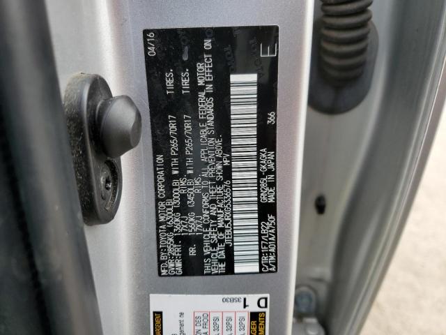 Photo 14 from auction – 2016 TOYOTA 4RUNNER SR with VIN JTEBU5JRXG5336576