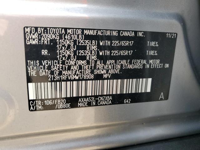 Photo 14 from auction – 2021 TOYOTA RAV4 LE with VIN 2T3H1RFV6MW178908