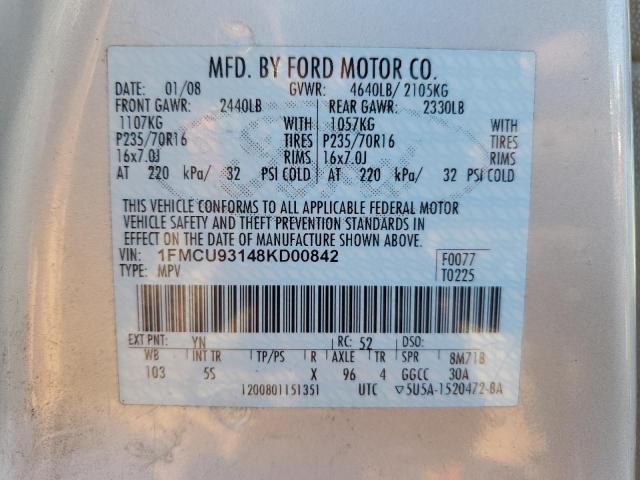 Zdjęcie 14 z aukcji – 2008 FORD ESCAPE XLT z VIN 1FMCU93148KD00842