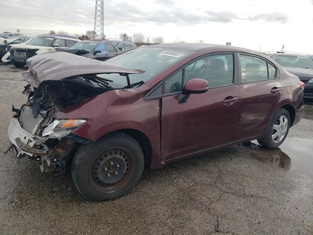 HONDA CIVIC LX 2013 with VIN 19XFB2F56DE267109 - Photo from auction