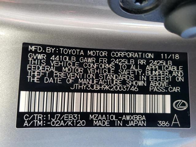 Photo 14 from auction – 2019 LEXUS UX 200 with VIN JTHY3JBH9K2003746