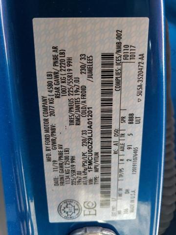 Photo 14 from auction – 2020 FORD ESCAPE TIT with VIN 1FMCU0DZ9LUA01201