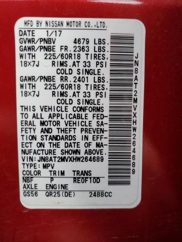 Photo 14 from auction – 2017 NISSAN ROGUE S with VIN JN8AT2MVXHW264689