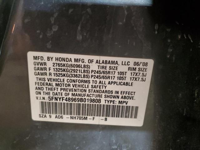 Photo 14 from auction – 2009 HONDA PILOT TOUR with VIN 5FNYF48969B019808