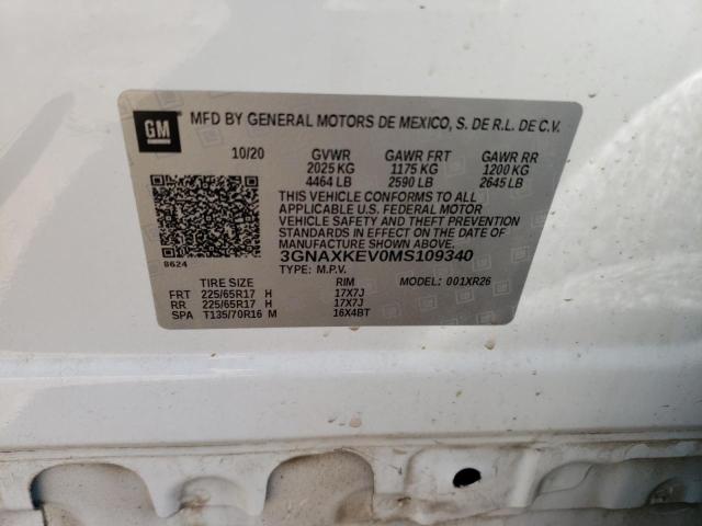 Photo 14 from auction – 2021 CHEVROLET EQUINOX LT with VIN 3GNAXKEV0MS109340