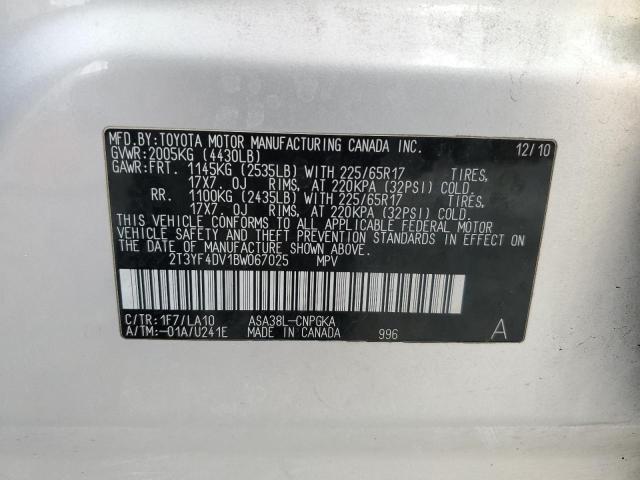 Photo 14 from auction – 2011 TOYOTA RAV4 LIMIT with VIN 2T3YF4DV1BW067025