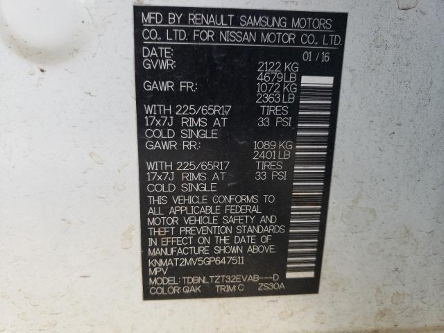 Photo 14 from auction – 2016 NISSAN ROGUE S with VIN KNMAT2MV5GP647511