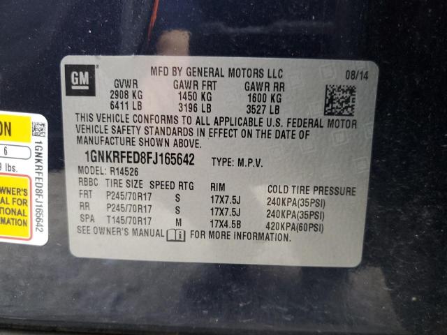 Foto 14 de la subasta – 2015 CHEVROLET TRAVERSE L con VIN 1GNKRFED8FJ165642