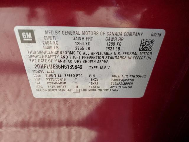 Photo 14 from auction – 2017 GMC TERRAIN SL with VIN 2GKFLUE35H6189649