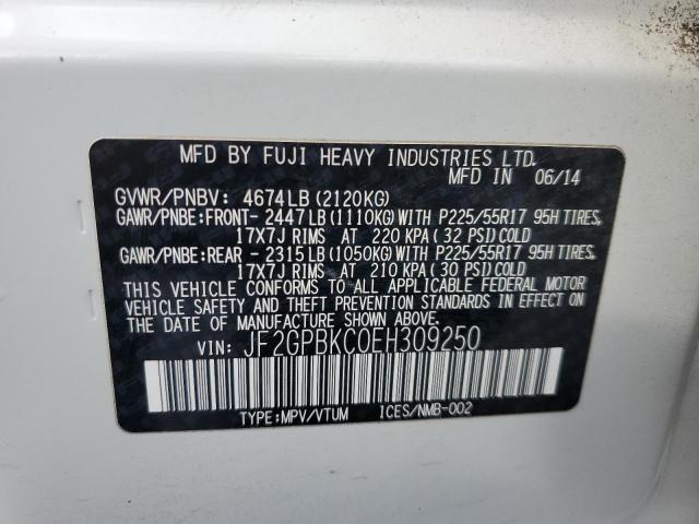 Photo 14 from auction – 2014 SUBARU XV CROSSTR with VIN JF2GPBKC0EH309250