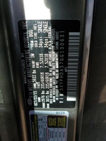 Photo 14 from auction – 2016 KIA SORENTO EX with VIN 5XYPHDA57GG130631