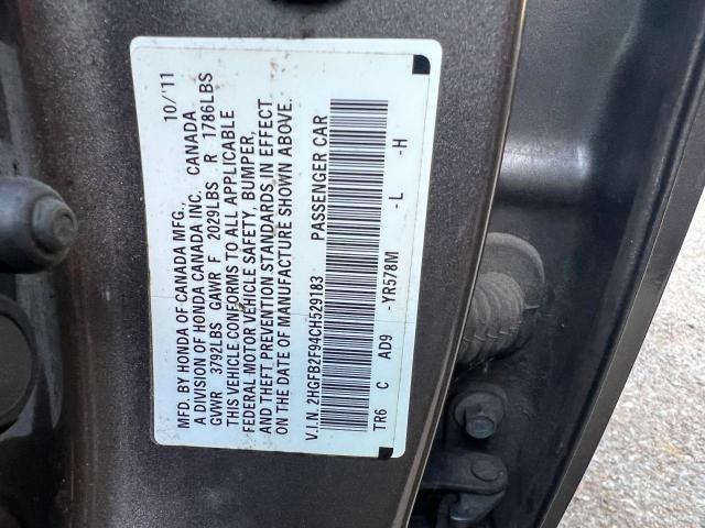Photo 10 from auction – 2012 HONDA CIVIC EXL with VIN 2HGFB2F94CH529183