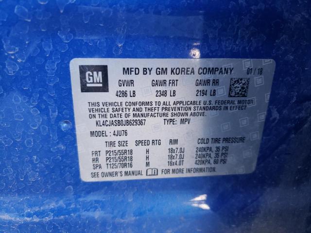 Photo 14 from auction – 2018 BUICK ENCORE PRE with VIN KL4CJASB0JB629367